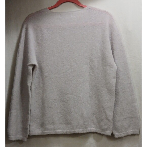 Bianco & Blu V-Neck Lavender Sweater Knit Wool Blend Soft Casual Italy Note - Picture 2 of 7